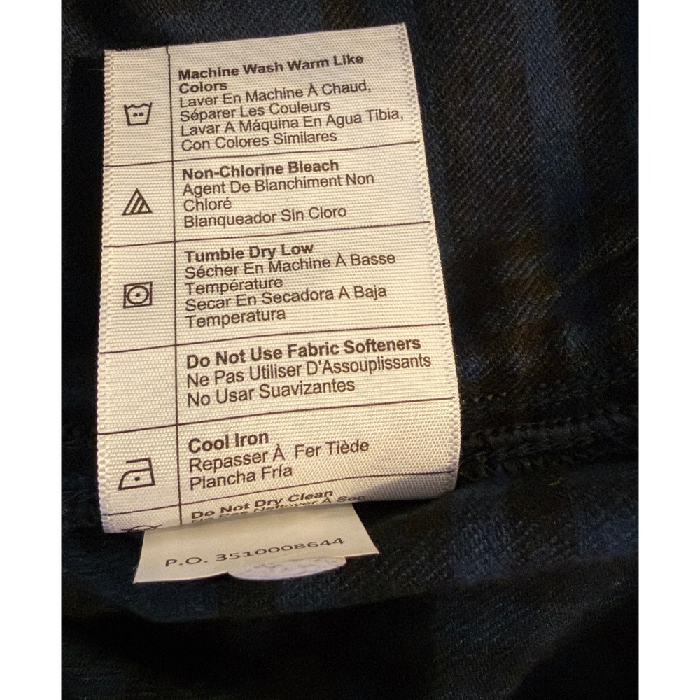 Carhartt Womens Rugged Flex Relaxed Fit Midweight Flannel Plaid Tunic‎ XL Navy - Picture 8 of 9